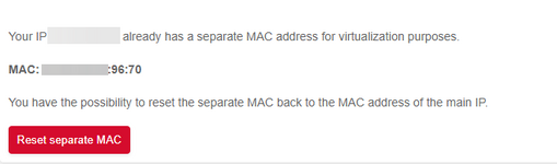 hetzner show separete mac and reset mac