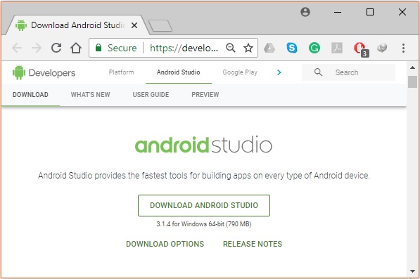 Ortam Android Studio