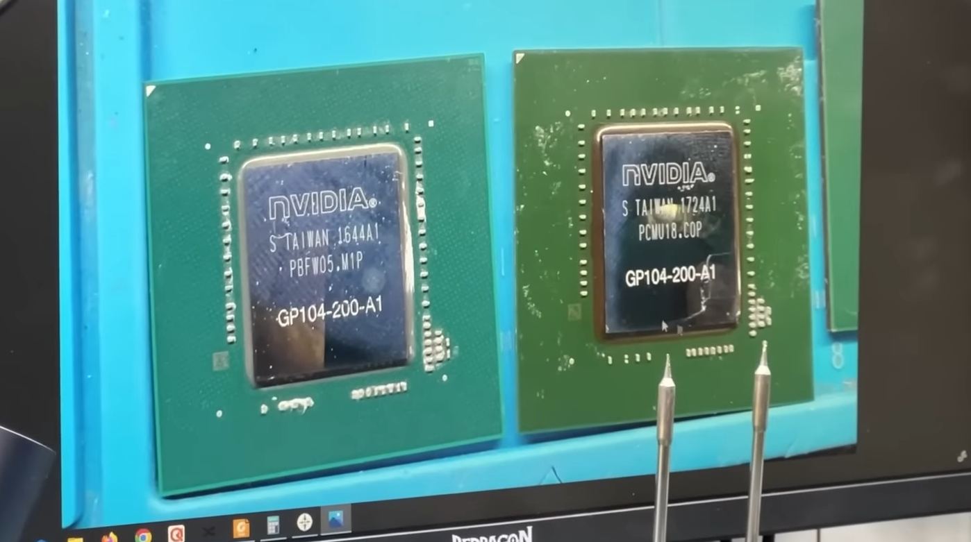 GPU'da sarı renk tonu örneği.