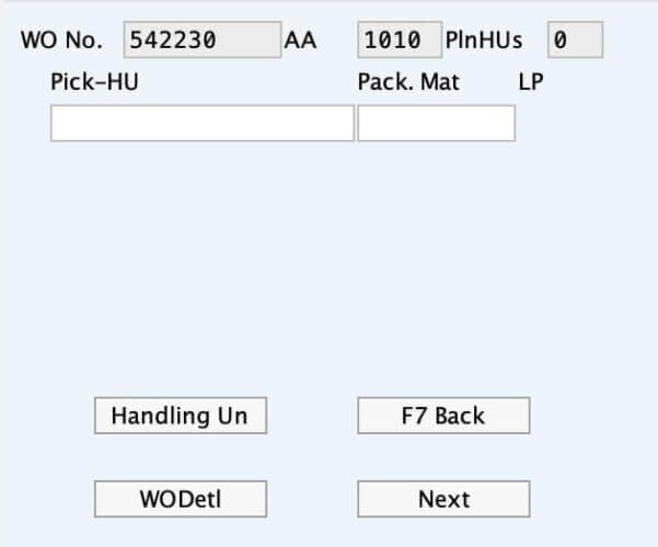 RFUI Pick-HU ekranı