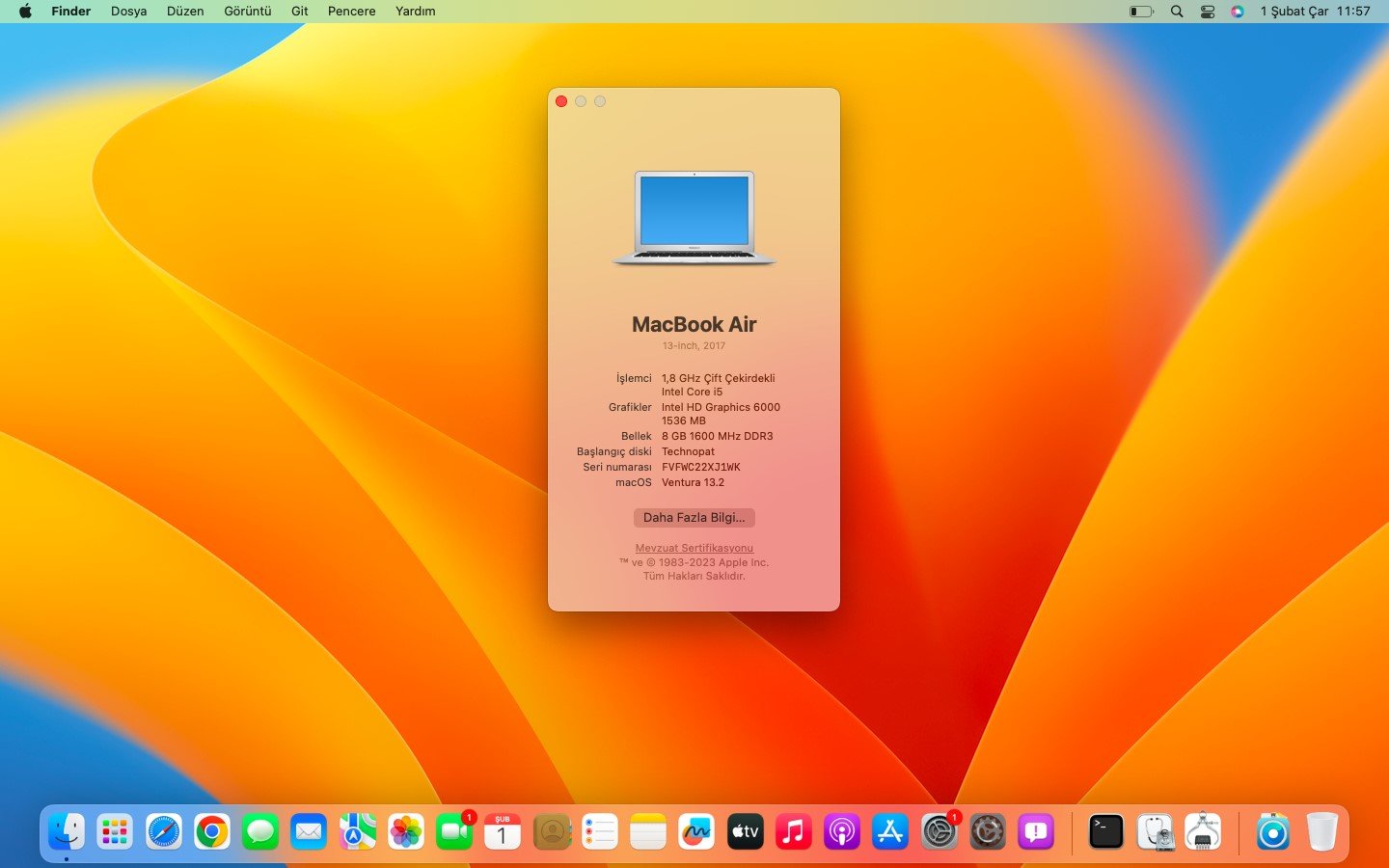 macOS Ventura 13 Masaüstü