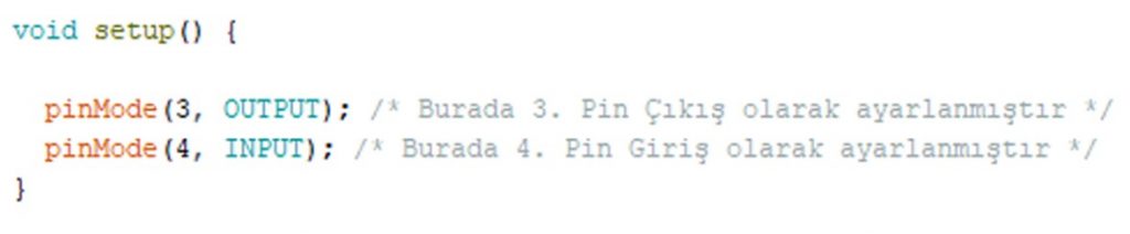 Arduino Pinmode Komutu Nedir? Arduino Pin Tanımlama