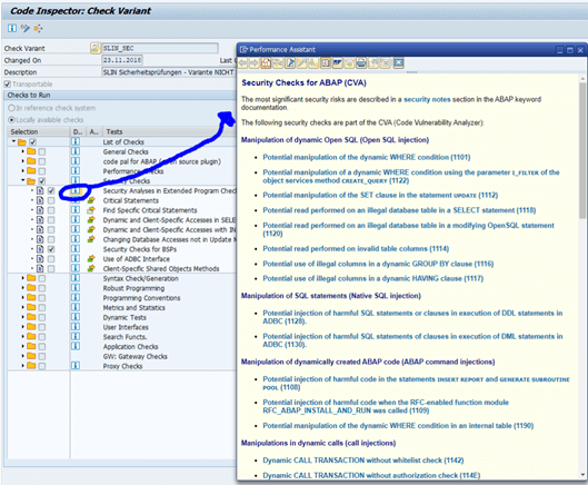 security checks for ABAP (CVA)